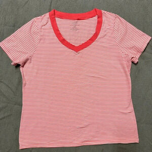 Lane Bryant Classic Peach Striped Tee | 18-20W
